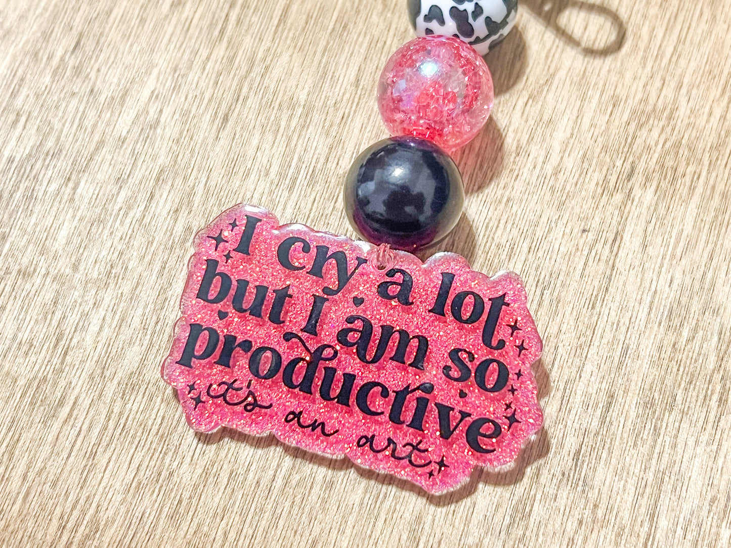 I Cry A Lot But Im So Productive Beaded Keychain| TTPD Keychain | Beaded Keychain