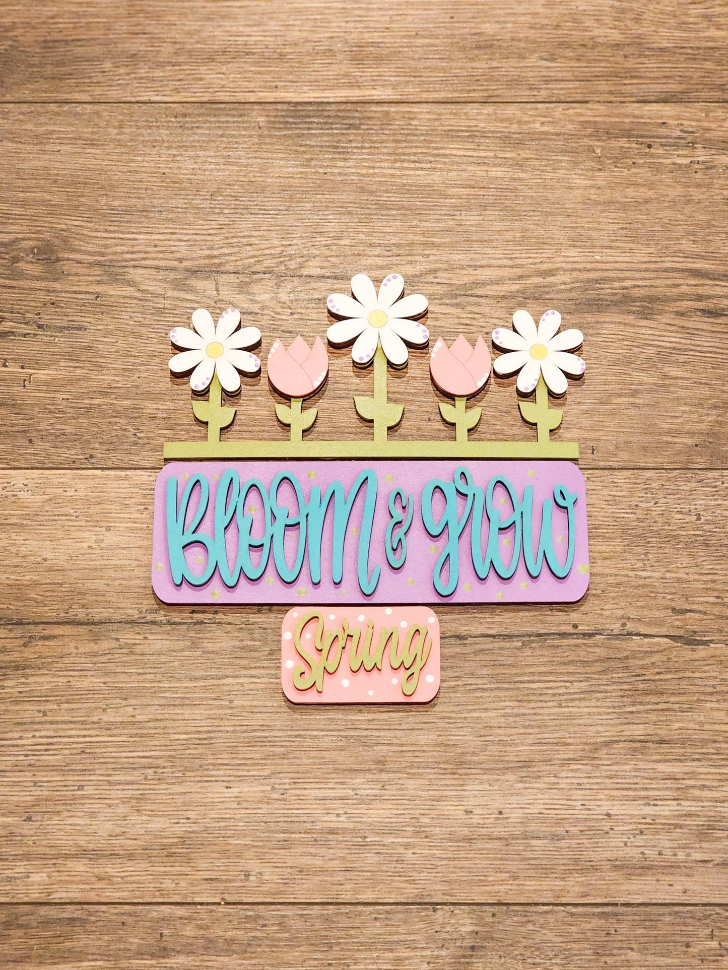 Bloom and Grow Truck Insert | Truck Door Hanger | Seasonal Decor | Tiered Tray Decor | Spring Decor | Spring Door Hanger