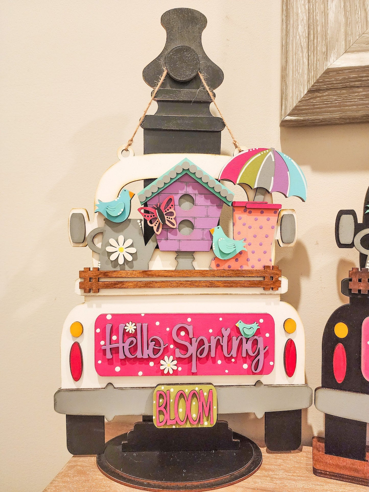 Hello Spring Insert | Truck Door Hanger | Seasonal Decor | Tiered Tray Decor | Spring Decor | Spring Door Hanger