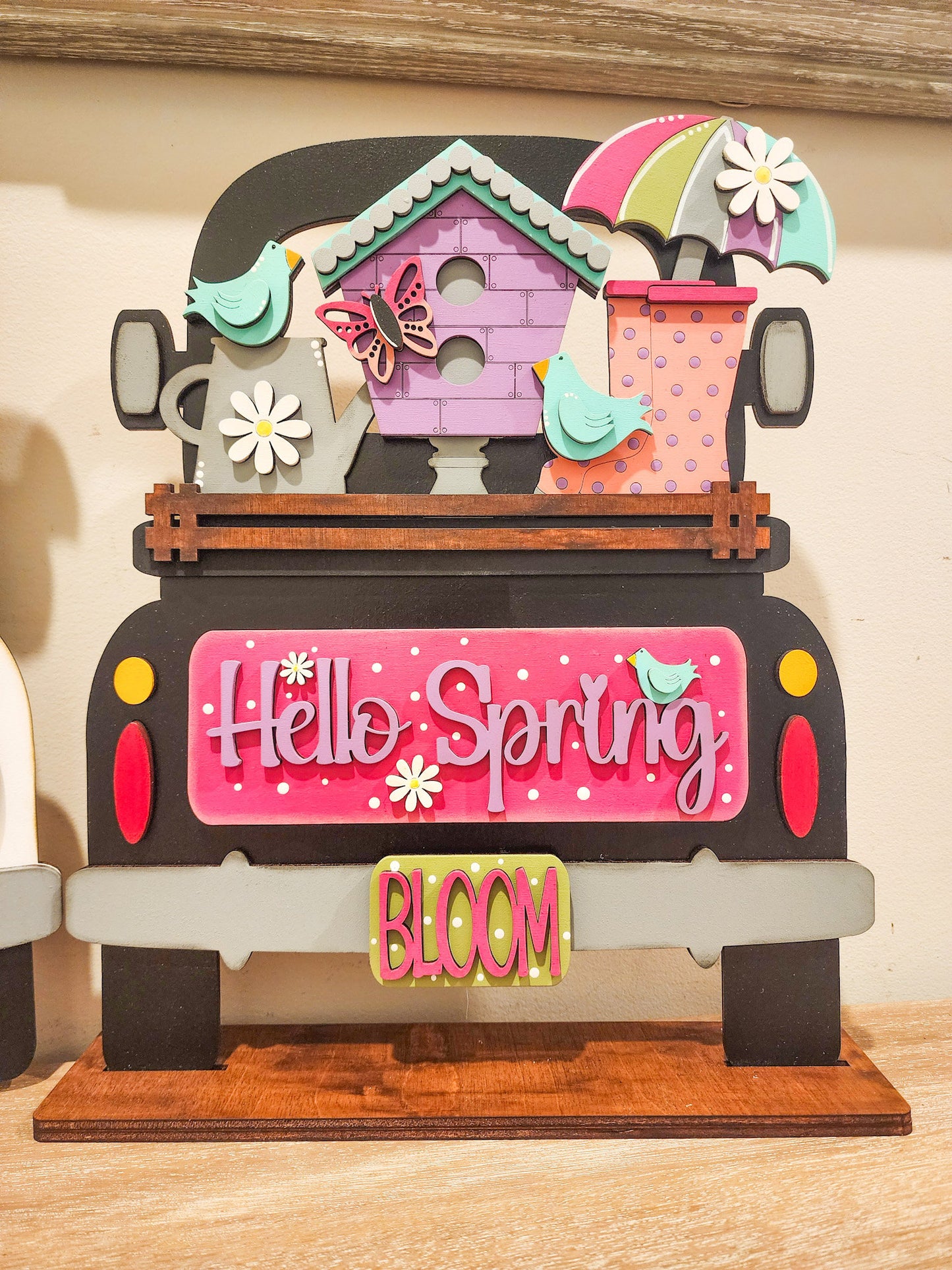 Hello Spring Insert | Truck Door Hanger | Seasonal Decor | Tiered Tray Decor | Spring Decor | Spring Door Hanger