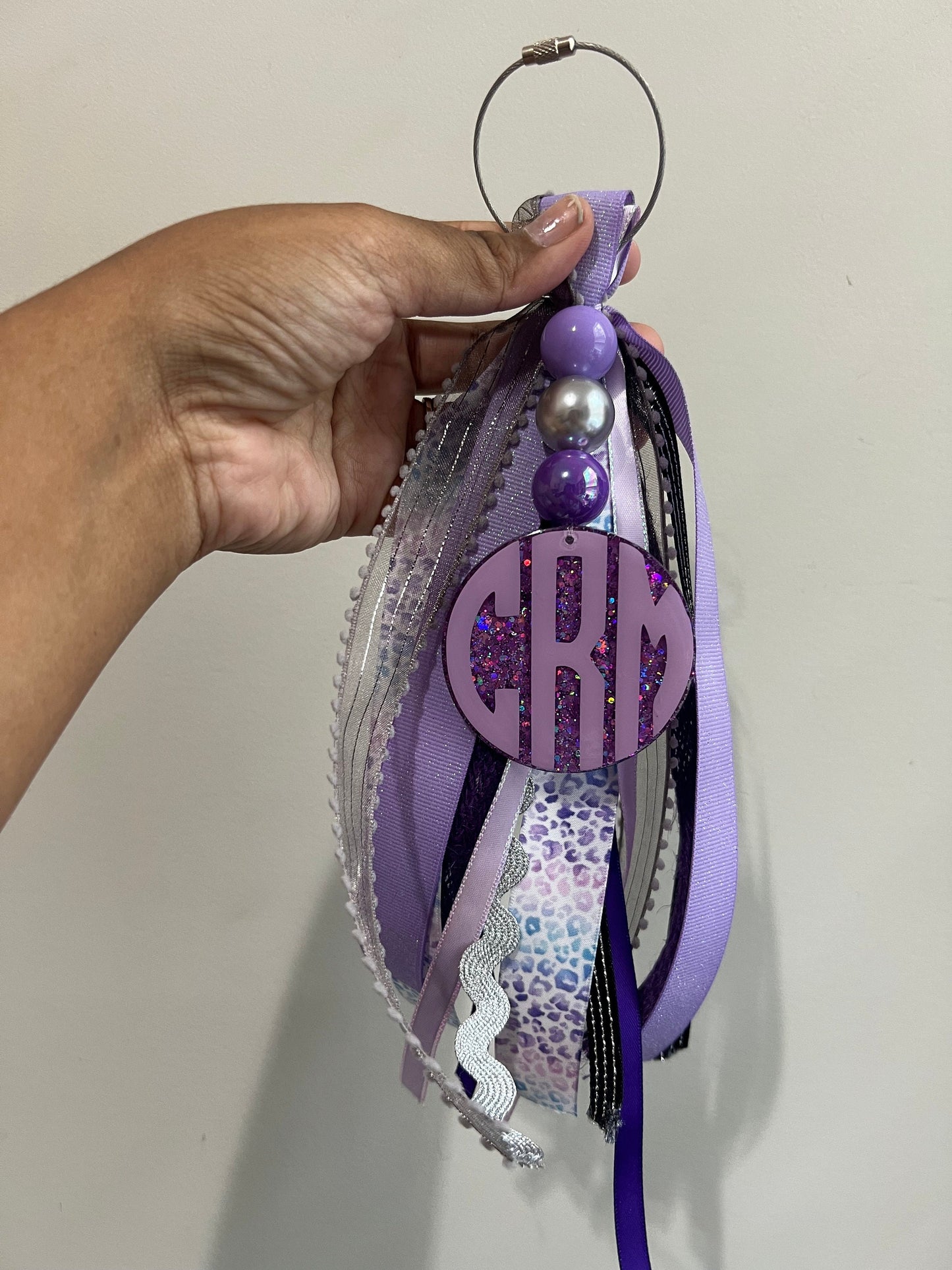 Purple Monogram Bag Tassel | Monogram Bag Tassel | Zipper Accessories | Custom Ribbon Tassel