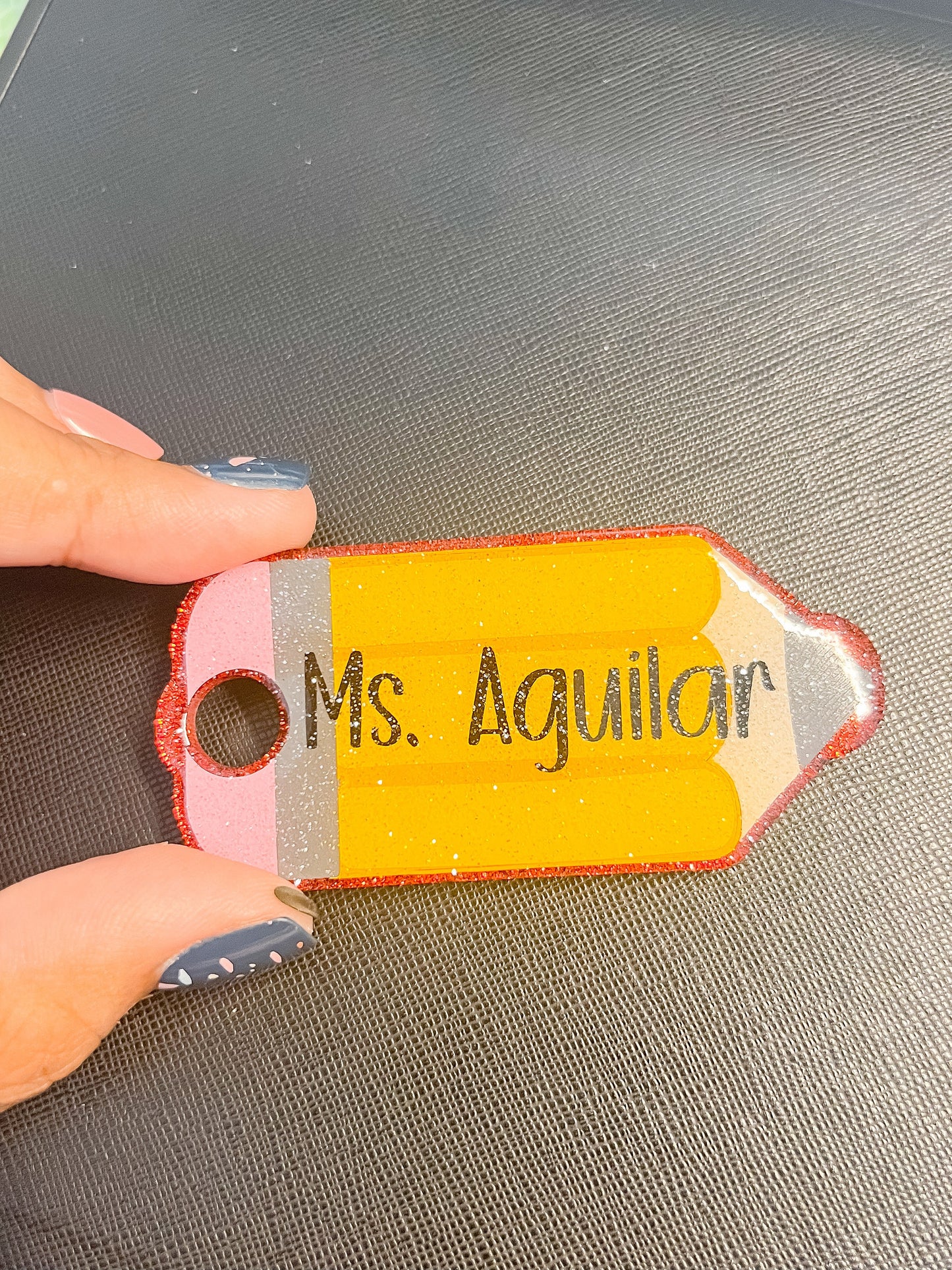 Pencil Name Tag | Custom Stanley Name Plate | Pencil Tumbker Topper| Teacher Tumbler Tag | Stanley Tumbler Personalized Name Tag