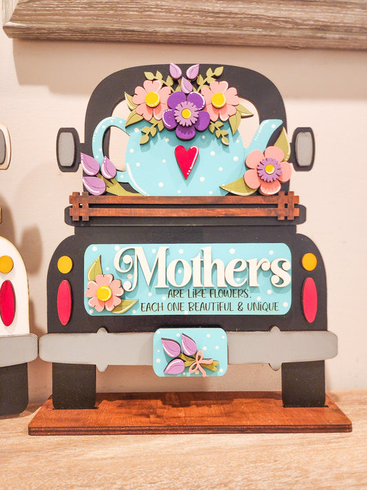 Mother's Day Teapot Truck Insert | Truck Door Hanger | Seasonal Decor | Tiered Tray Decor | Mothers Day Decor