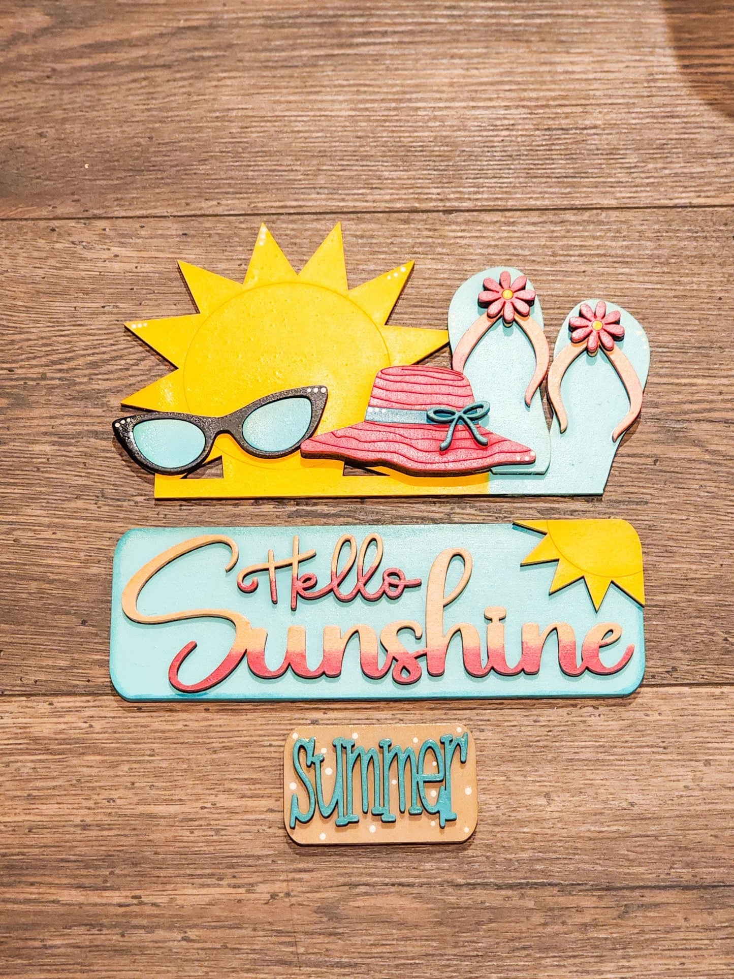 Hello Sunshine Truck Insert| Truck Door Hanger | Seasonal Decor | Summer Decor | Spring Door Hanger | Interchangeable Decor