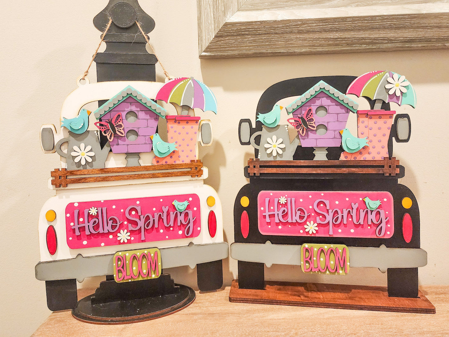 Hello Spring Insert | Truck Door Hanger | Seasonal Decor | Tiered Tray Decor | Spring Decor | Spring Door Hanger