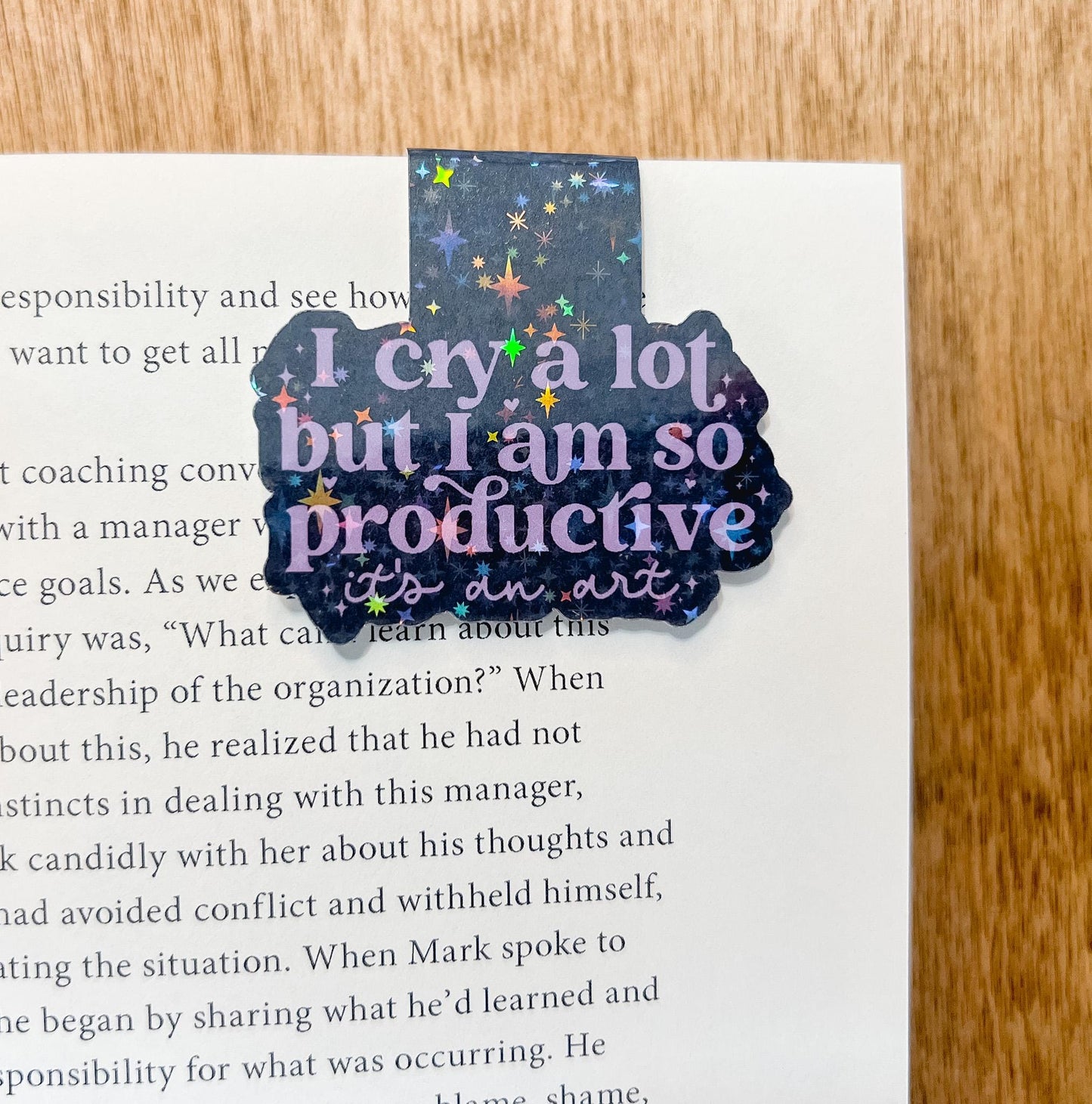 I Cry A Lot But Am So Productive Magnetic Bookmark | Funny Bookmark  | Girly Bookmark | Gift for Booklover | Bookmarks