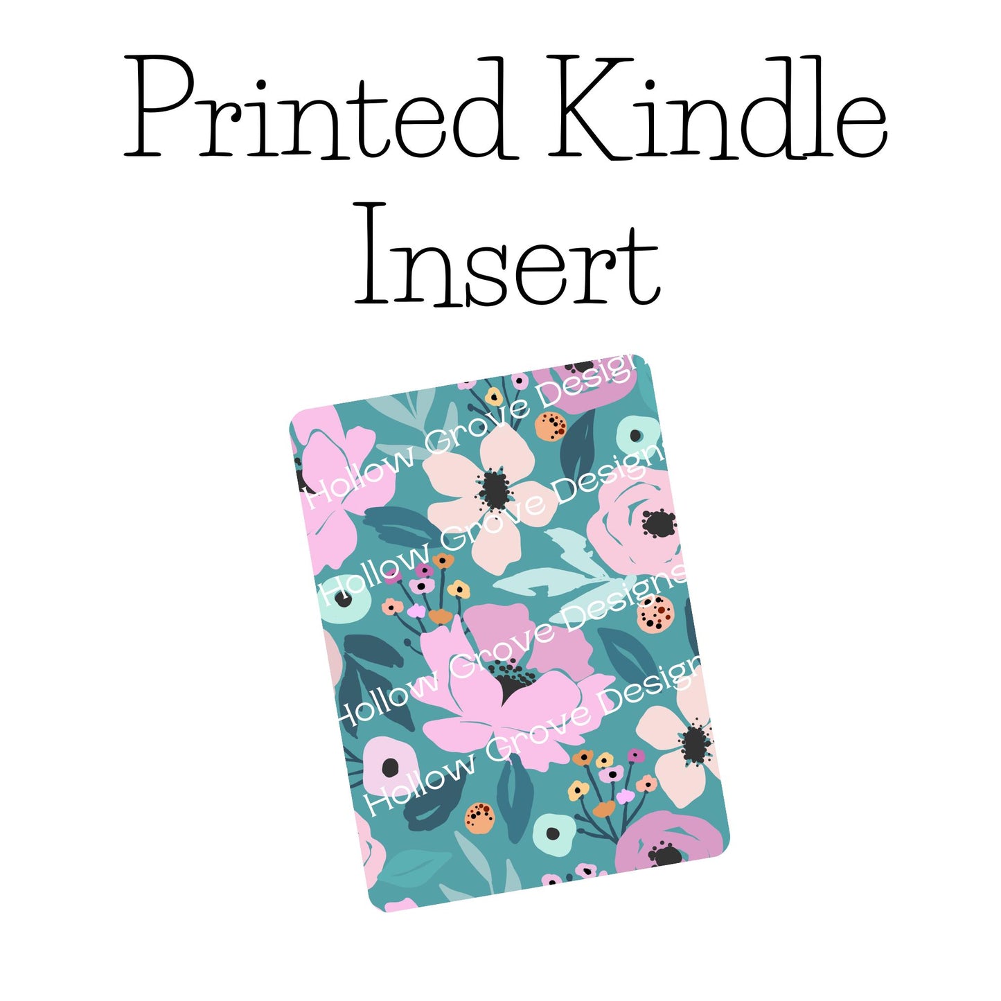 Purple and Teal Floral Kindle Insert | Decorative Kindle Insert | Clear Kindle Case Insert | Book Girly Decor | Gift for Book Lover