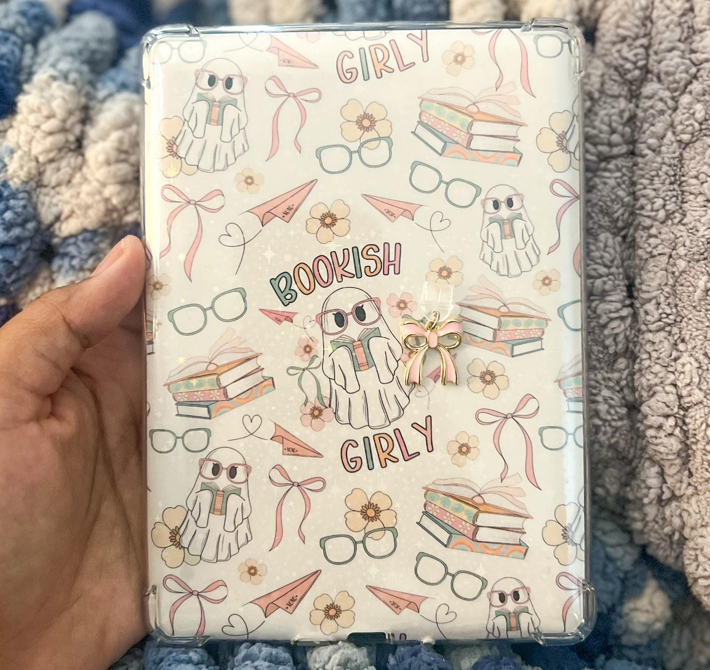 Bookish Girly Ghost Kindle Insert and Kindle Charm Set | Kindle Accessories | Kindle Insert | Kindle Charm | Bookish Accessories for Kindle