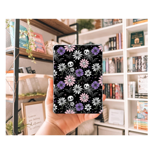 Spooky Floral Kindle Insert | Decorative Kindle Insert | Clear Kindle Case Insert | Spooky Skull Decor | Gift for Book Lover