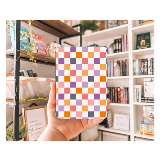 Halloween Checker Kindle Insert | Clear Kindle Case Insert | Spooky Skull Decor | Gift for Book Lover| Halloween Kindle Decor