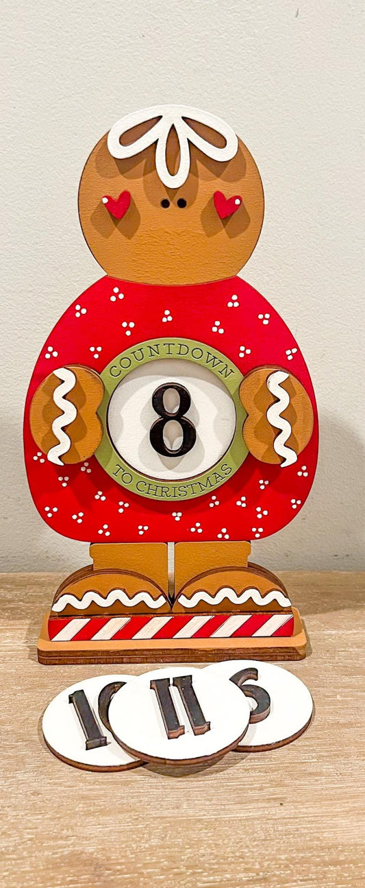 Gingerbread Countdown | Tiered Tray Gingerbread | Gingerbread Shelf Sitter | Countdown to Christmas | Christmas Gingerbread Decor