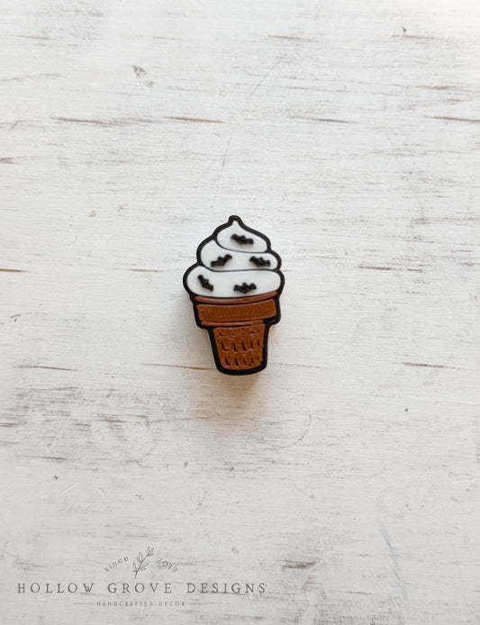 Batty Icecream Straw Charm | Stanley Straw Accessory | Halloween Tumbler Straw Accessories | Tumbler Accessories