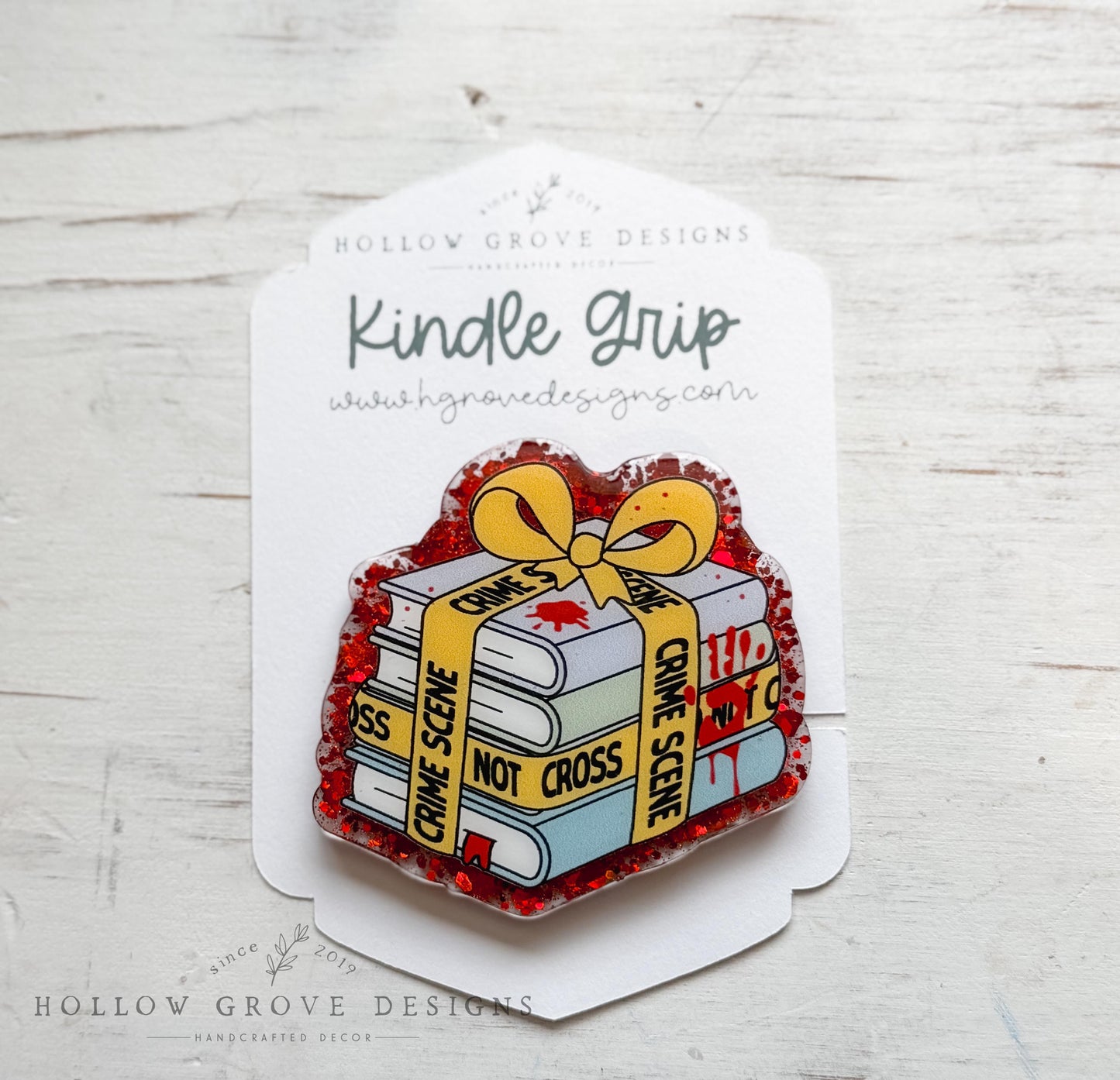 True Crime Girly E-Reader Grip | Murder Mystery Kindle Grip | Kobo Reader Grip | Bookish Accessories | Gift for Teacher | Lit Teacher Gift