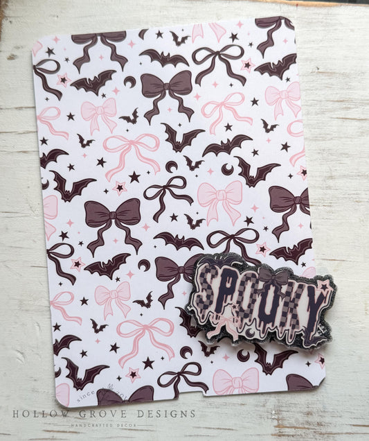 Spooky Girlie Insert and Grip Set | E-Reader Accessories | Bookish Accessories | Gift for Book Lover | Device Grip | Fall Kindle Decor