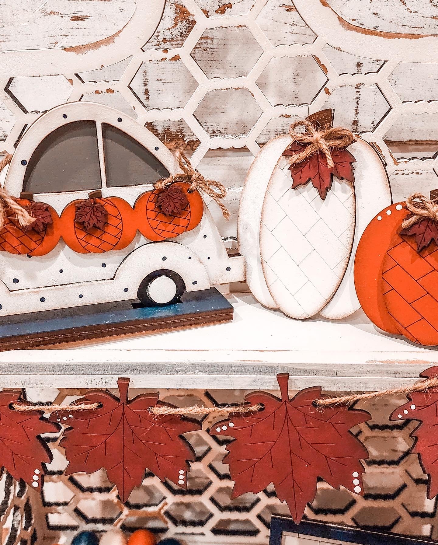 Hello Fall Tiered Tray | Pumpkin Decor | Fall Shelf Decor