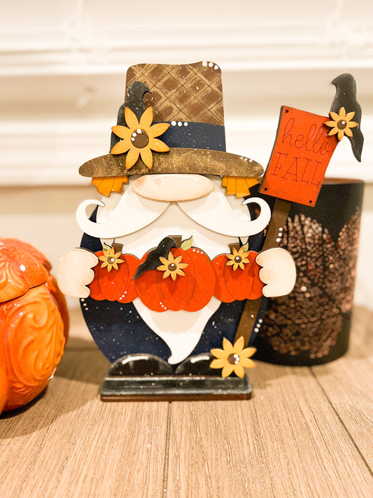 Scarecrow Gnome | Fall Shelf and Tiered Tray Decor | Scarecrow Decor