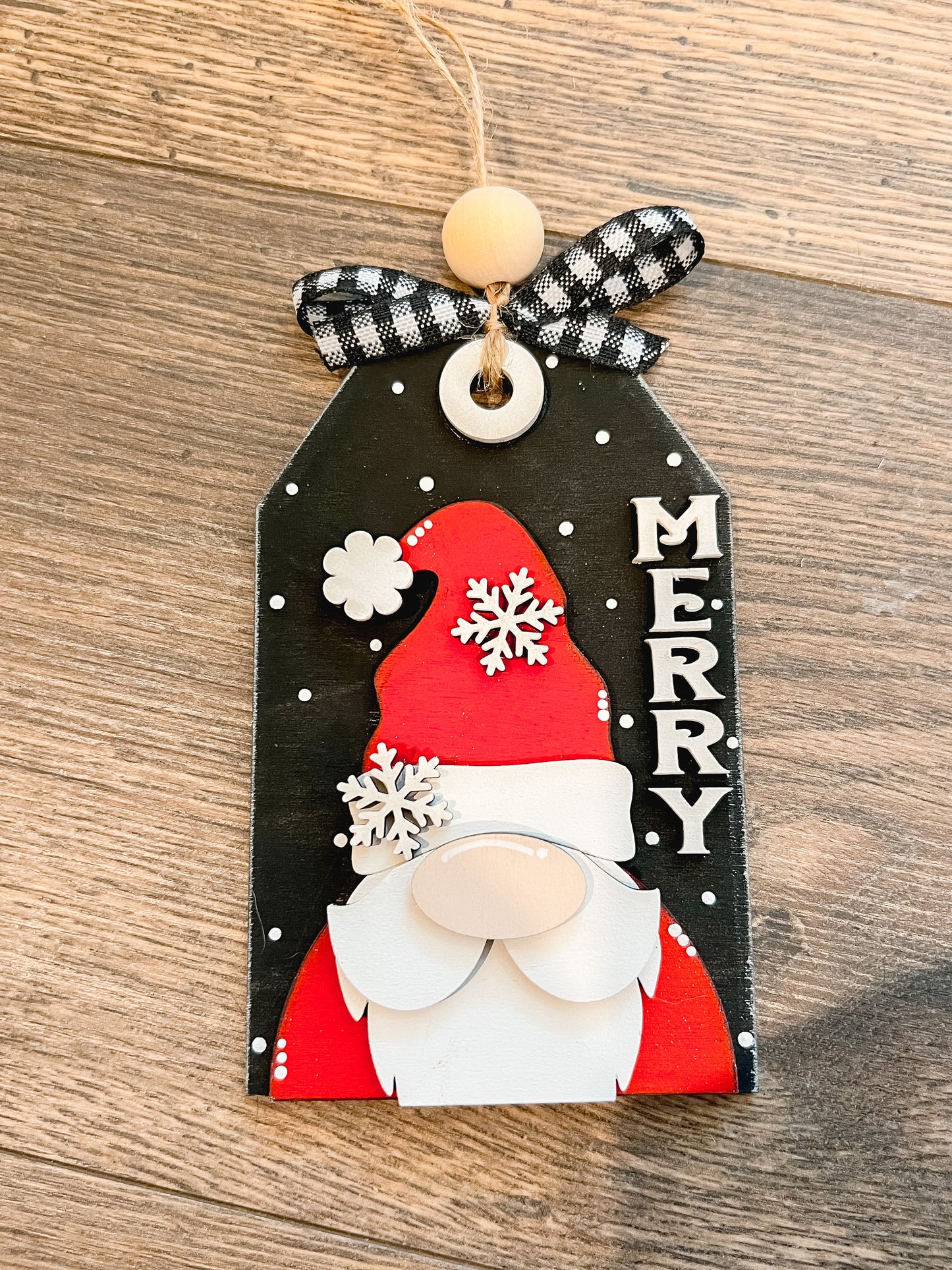 Christmas Tag Gnome Ornaments