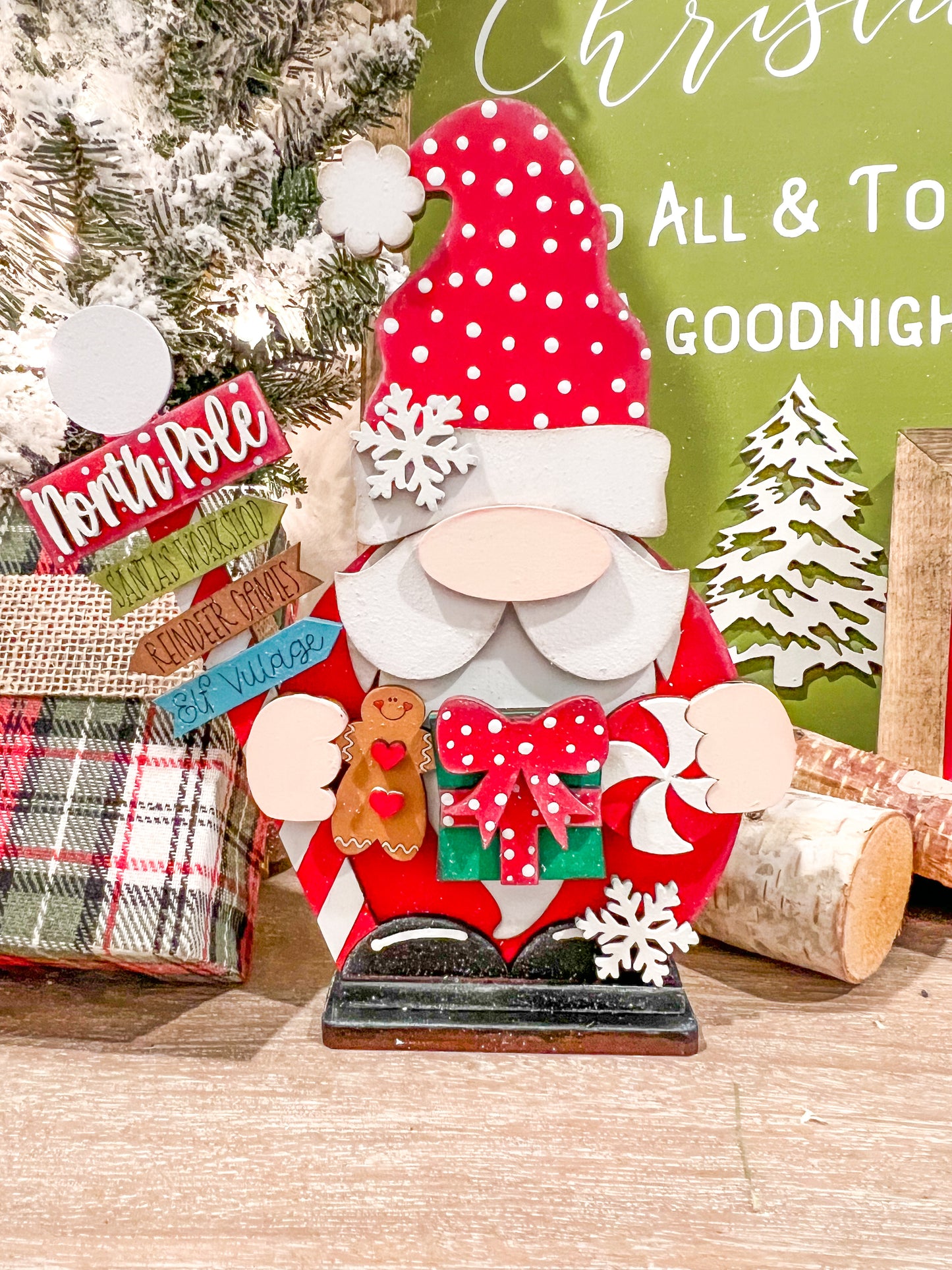 Santa Gnome | Christmas Gnome Decor | Christmas Tiered Tray Decor | Santa Decor | Holiday Decor | Festive Gift Ideas