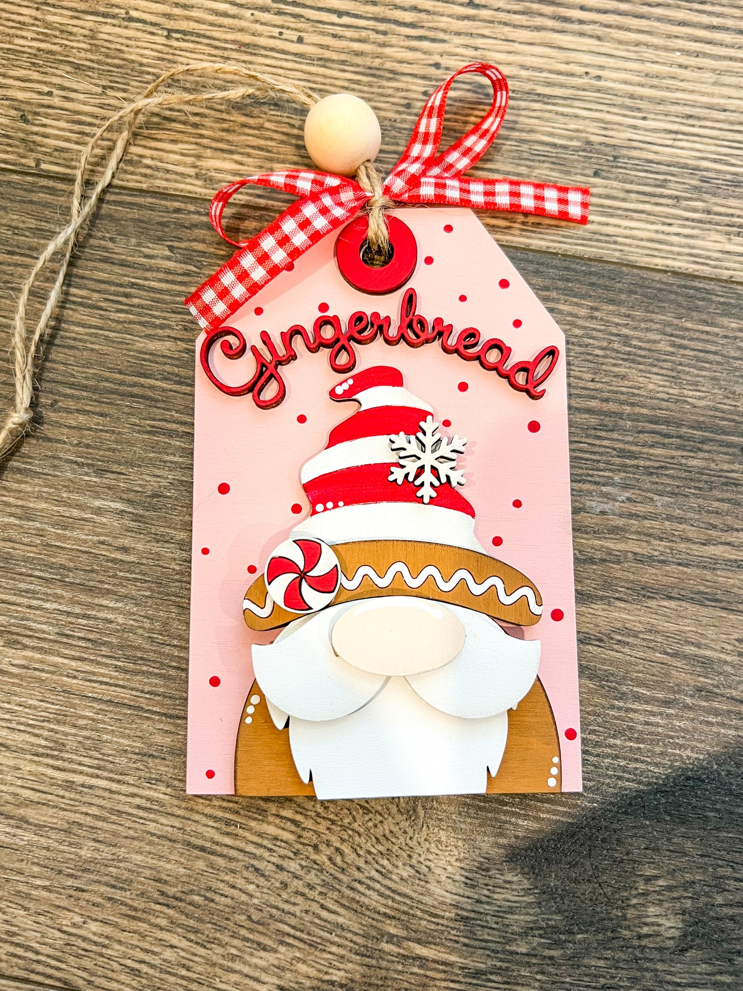 Christmas Tag Gnome Ornaments